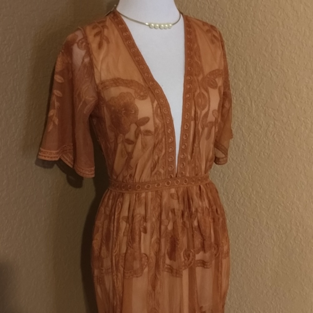 Elegant Orange Maxi Dress